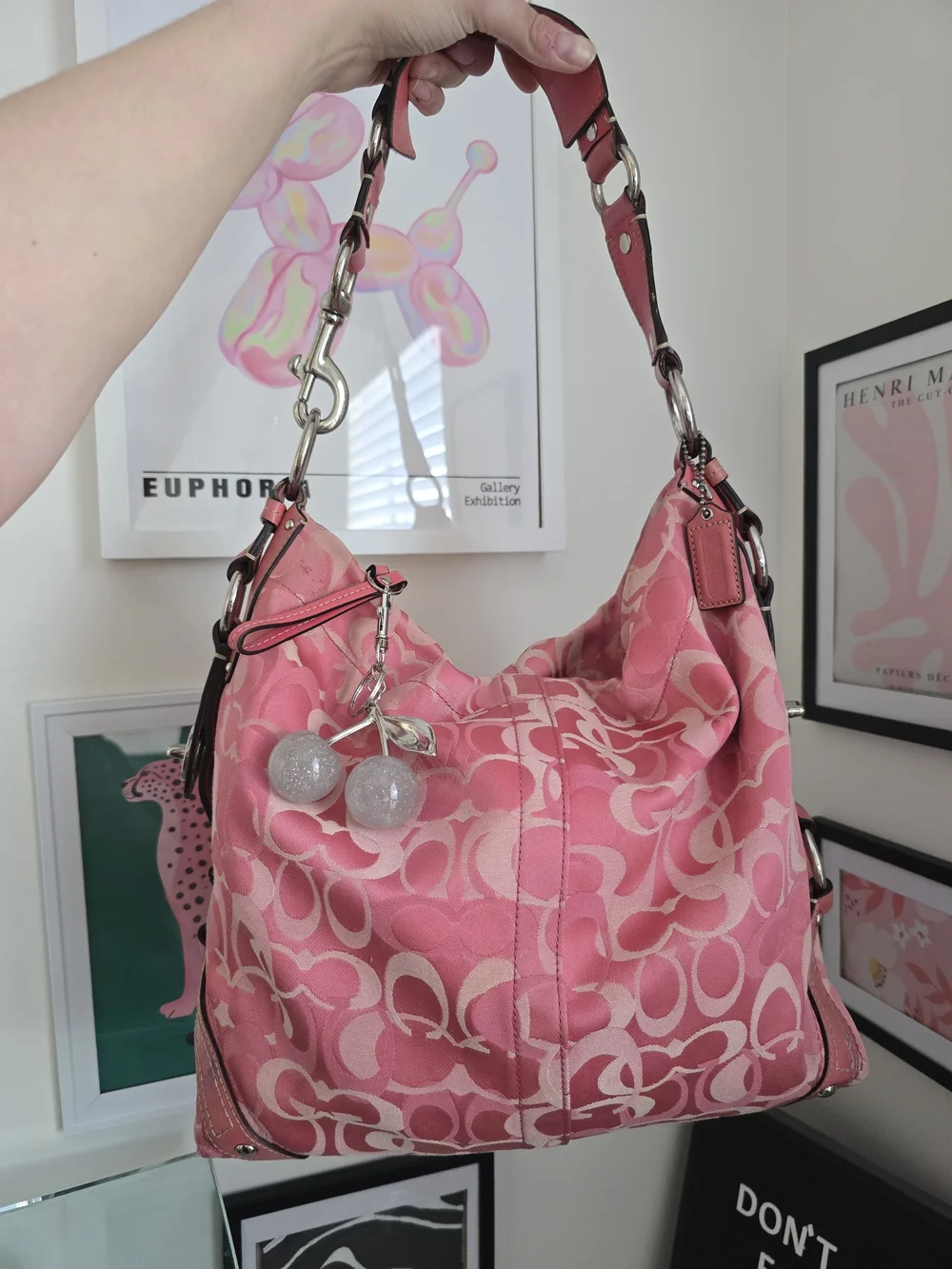 Y2k Pink Coach Carly Optics W/Cherry Charm